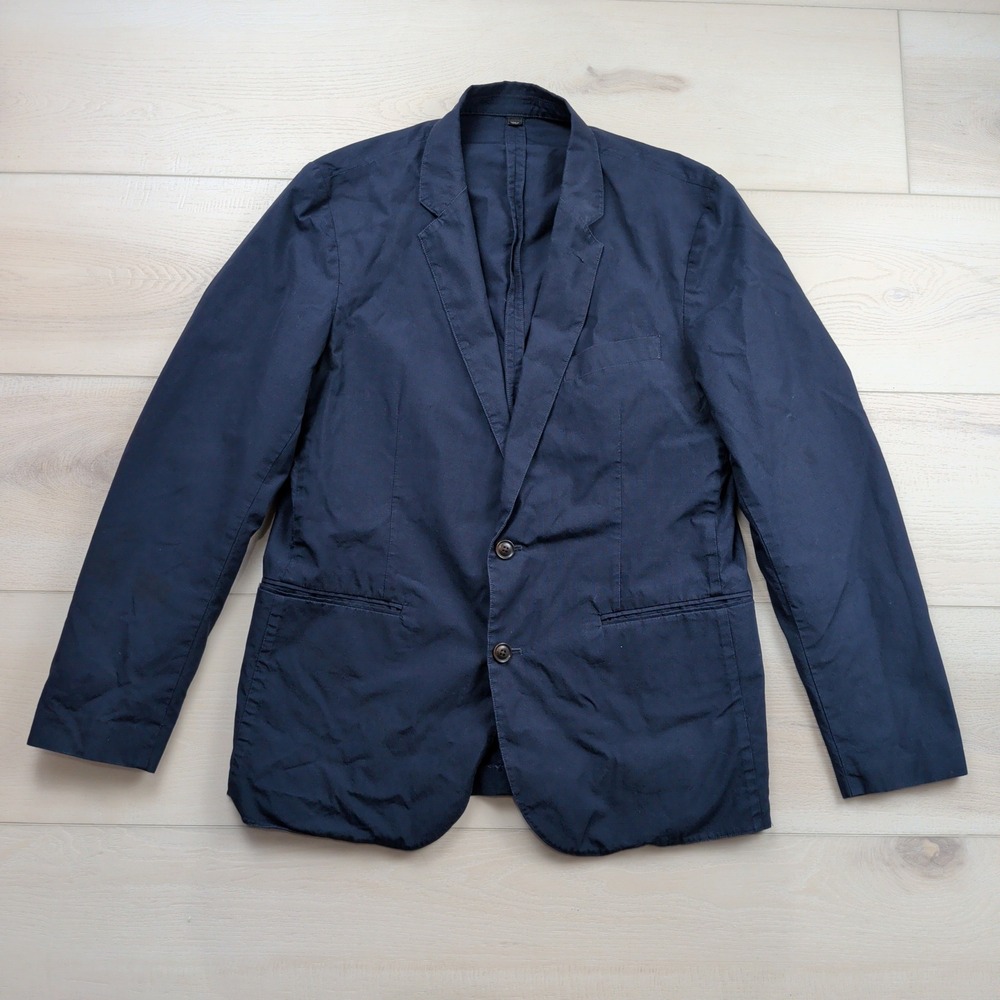 J.Crew Ludlow Blazer 42R Mens Navy Blue Cotton Micro Grid Sport Coat A6332 READ